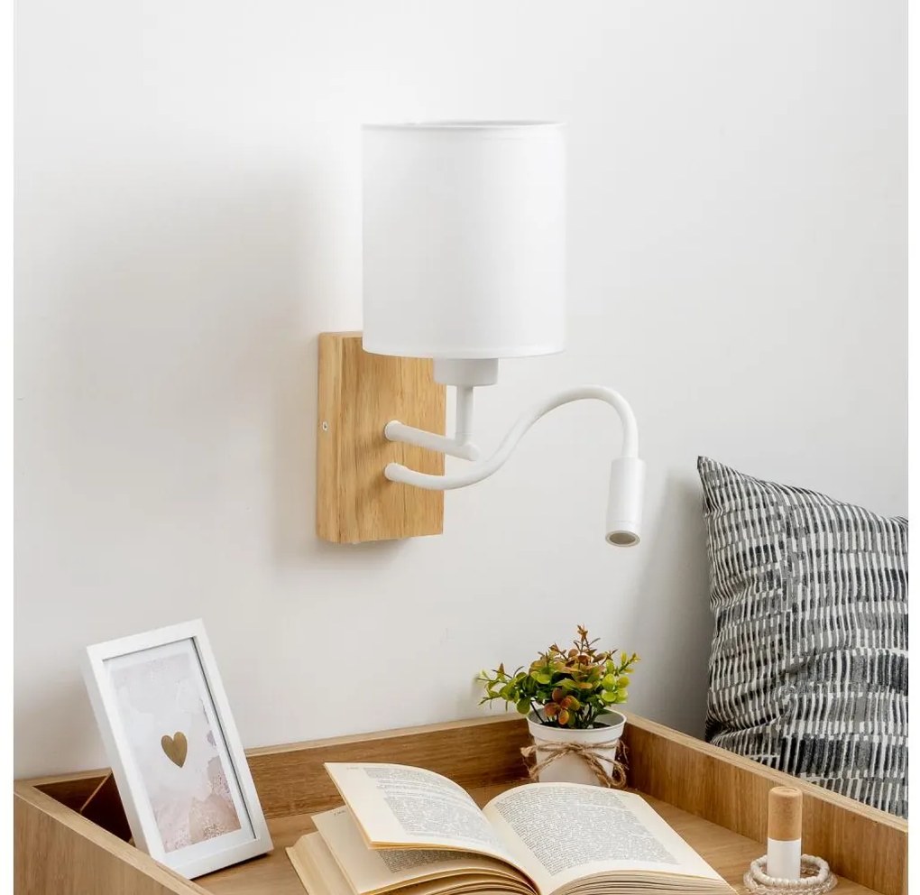 Brilagi Brilagi - LED Fali lámpa NUBILA WOOD 1xE27/25W/230V + LED/3W tölgy/fehér BG1565S