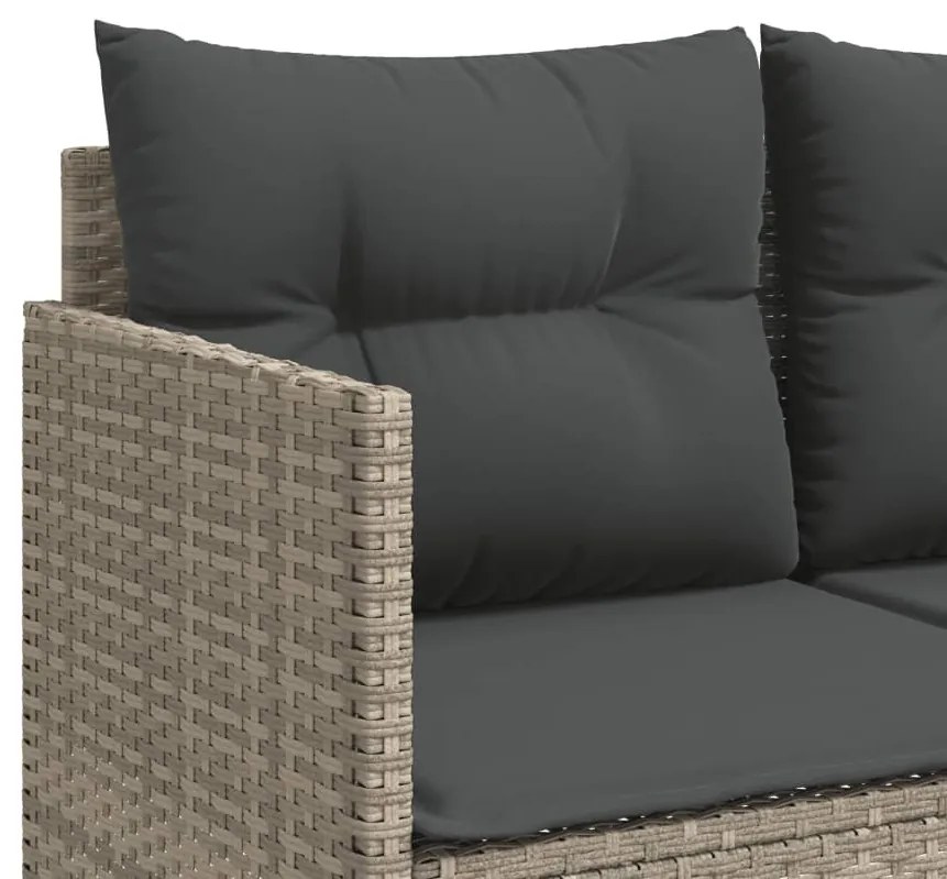 világosszürke polyrattan napozóágy párnával