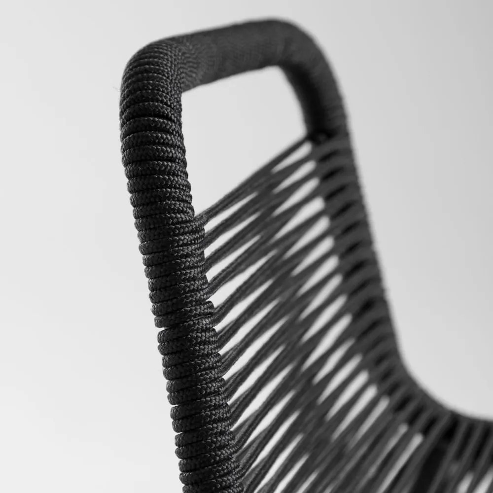 Glenville fekete acélszerkezetű bárszék, magasság 62 cm - Kave Home