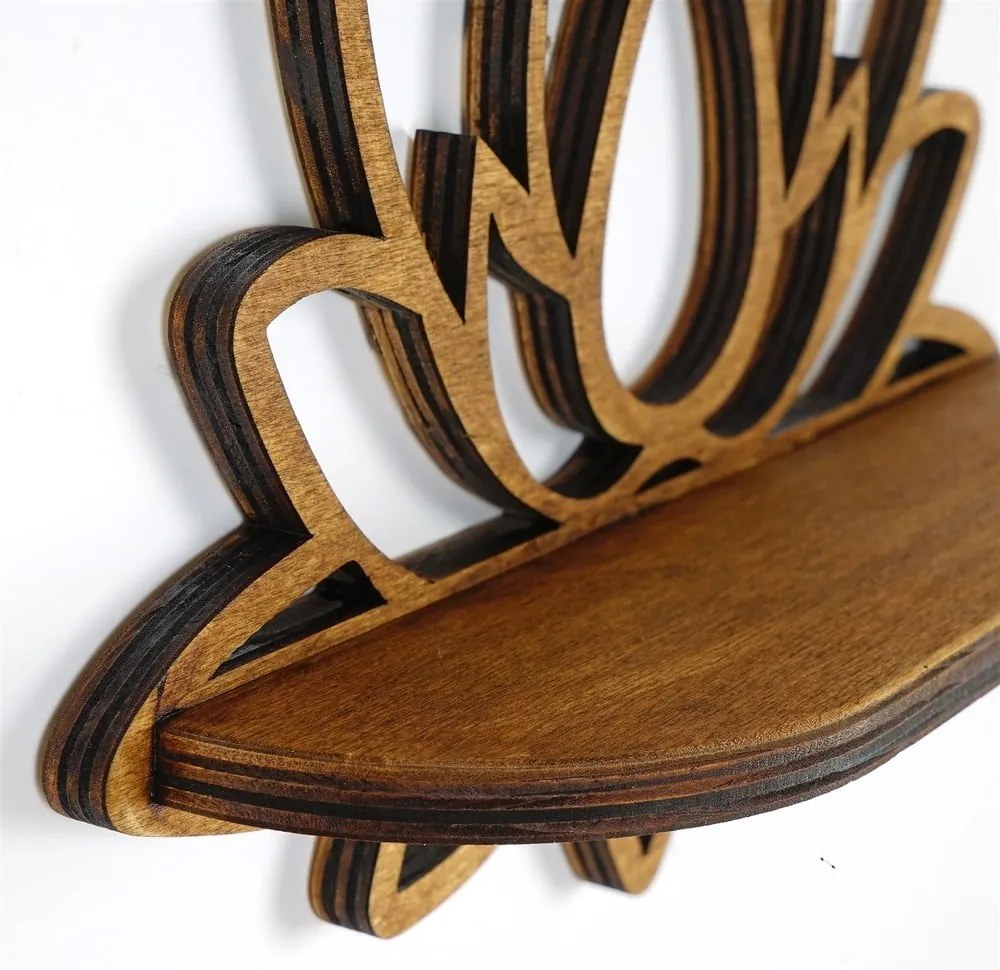 Natúr színű fali polc 33 cm Lotus – Kalune Design