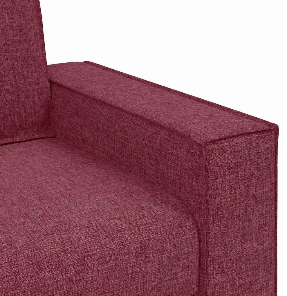 kétszemélyes bordó színű szövetkanapé 140 cm