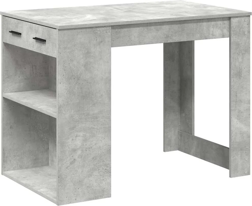 vidaXL íróasztal fiókkal és polccal betonszürke 102x62x77,5 cm műfa