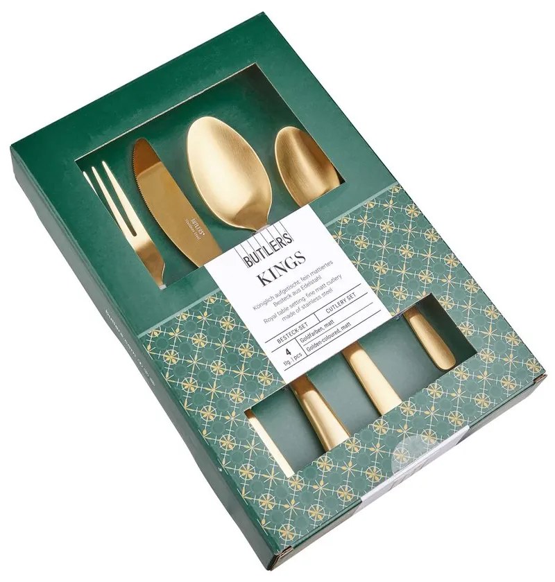 KINGS evőeszköz szett, matt arany