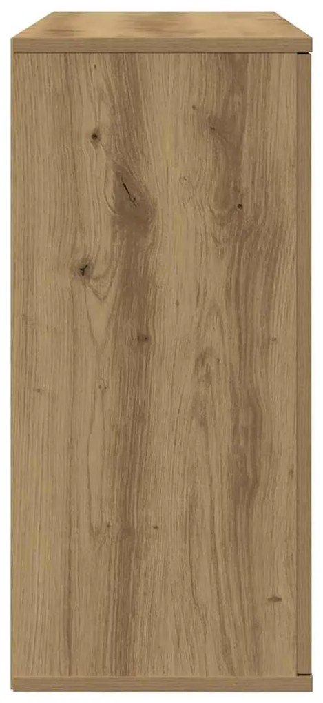 kézműves tölgy színű szerelt fa tálalószekrény 90x29,5x65 cm