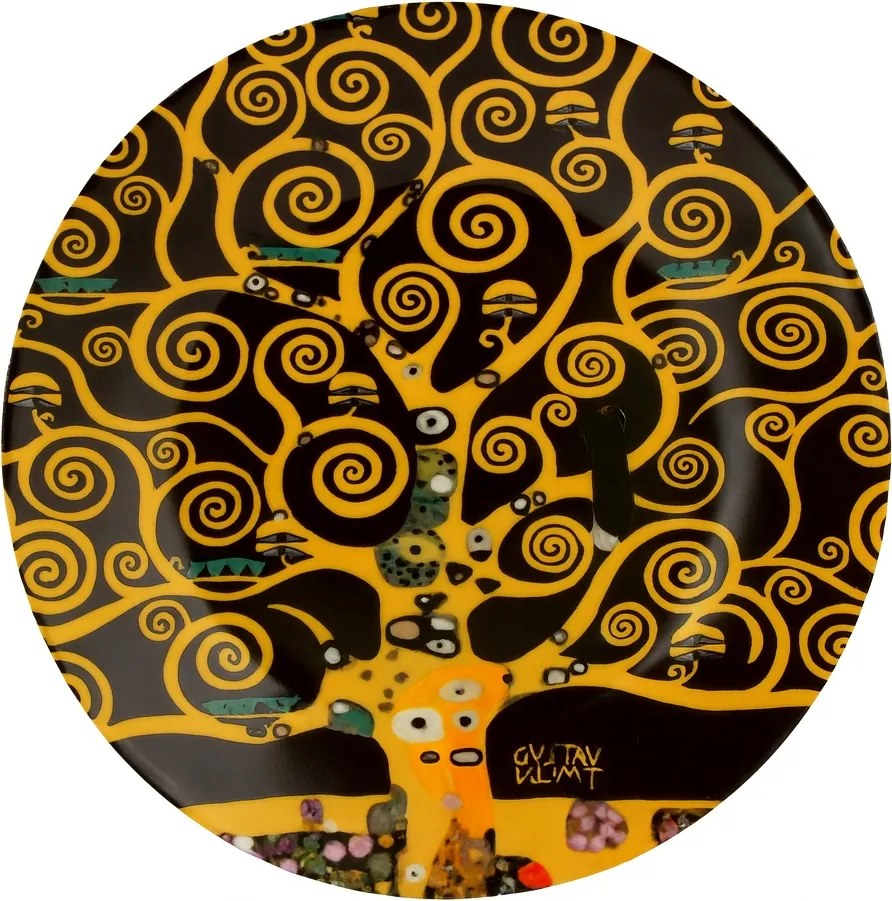 2 db Klimt arany porcelán desszertes tányér Az élet fája 19cm dobozban