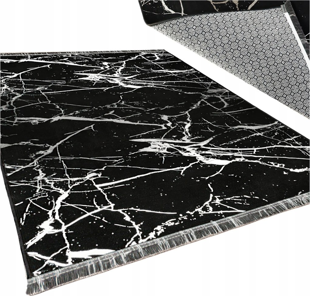 Fürdőszoba Konyha Szőnyeg 60x100 Csúszásgátló Mosógép Arany Fekete Paris