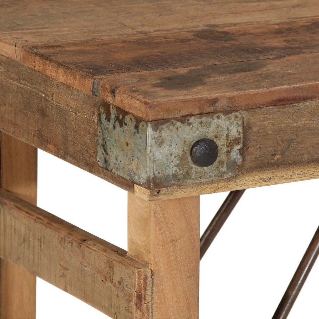 Konzolasztal 110x35x76 cm Tömör Újrahasznosított Fa