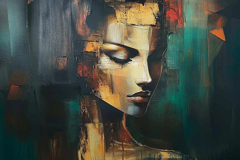 Vászonkép Canvas Figura Portré Nő Arc Elmélkedés 60x40