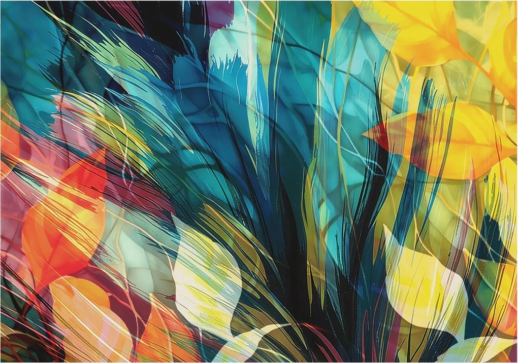 Fotótapéta Fali tapéta Hálószoba Nappali szoba Absztrakt levelek 312x219