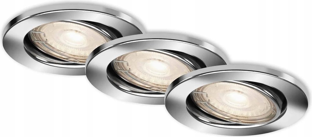 Briloner Led süllyesztett lámpa 3 db, 5W, GU10, króm, dönthető, 8,6 cm