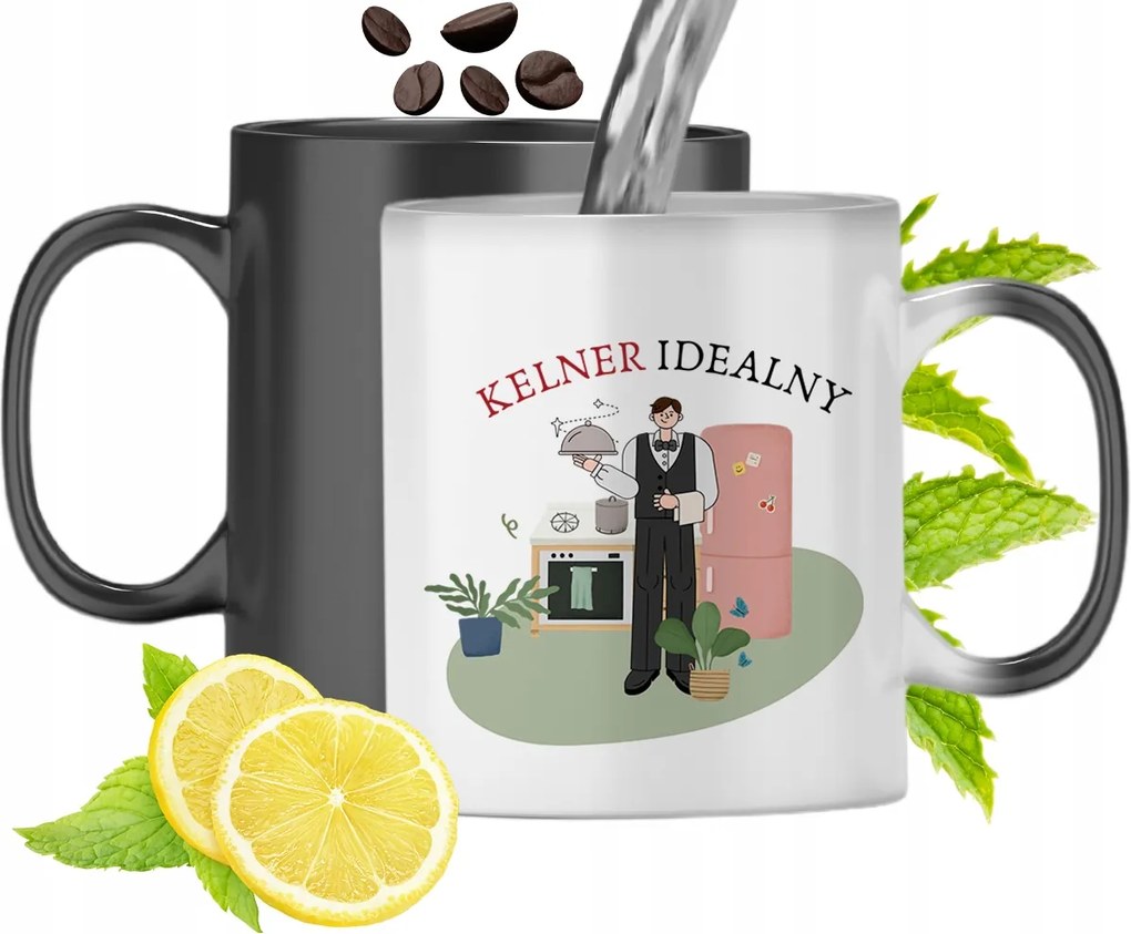 Mágikus Bögre Pincérnek Színváltós, fényképes nyomattal