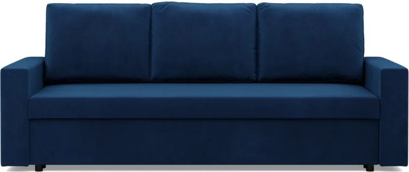 Zeus kanapéágy, bársony, hab töltet, egyenes kartámasz, kék