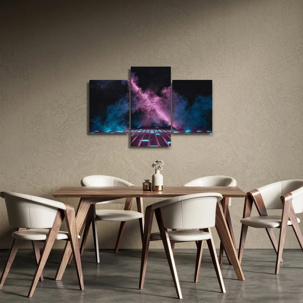 Kép - Rózsaszín-kék füst (90x60 cm)
