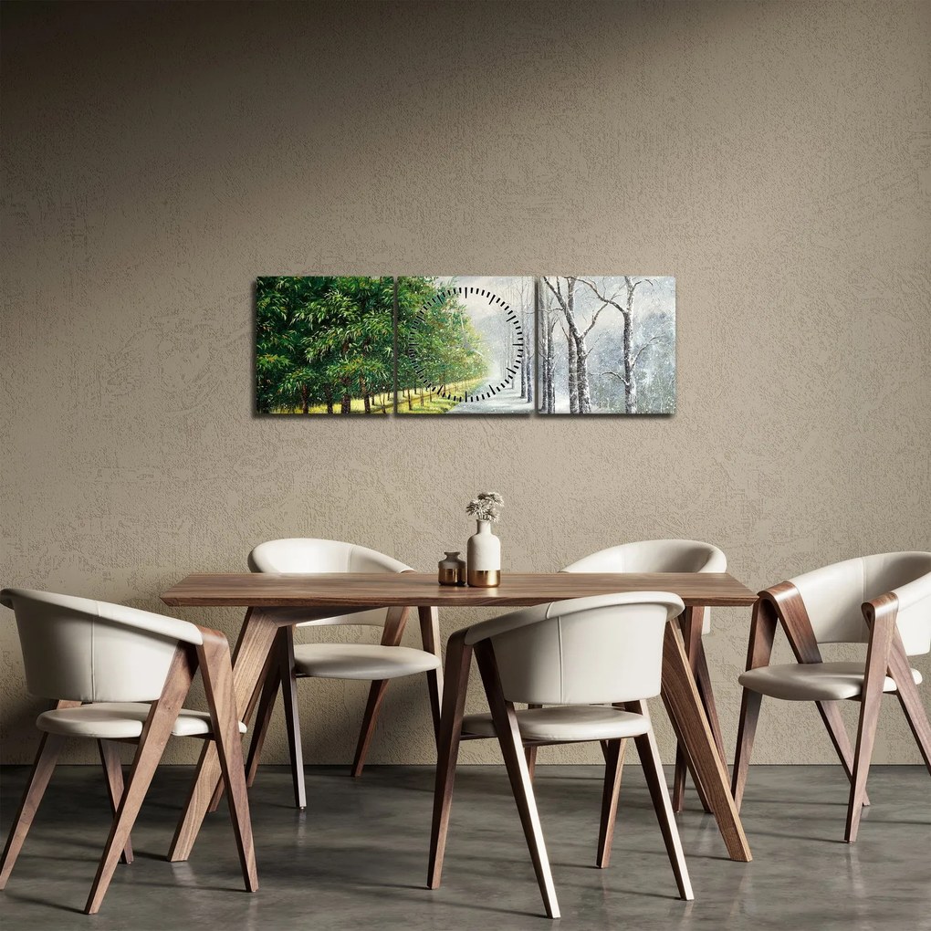 Kép - Tél versus nyár (órával) (90x30 cm)