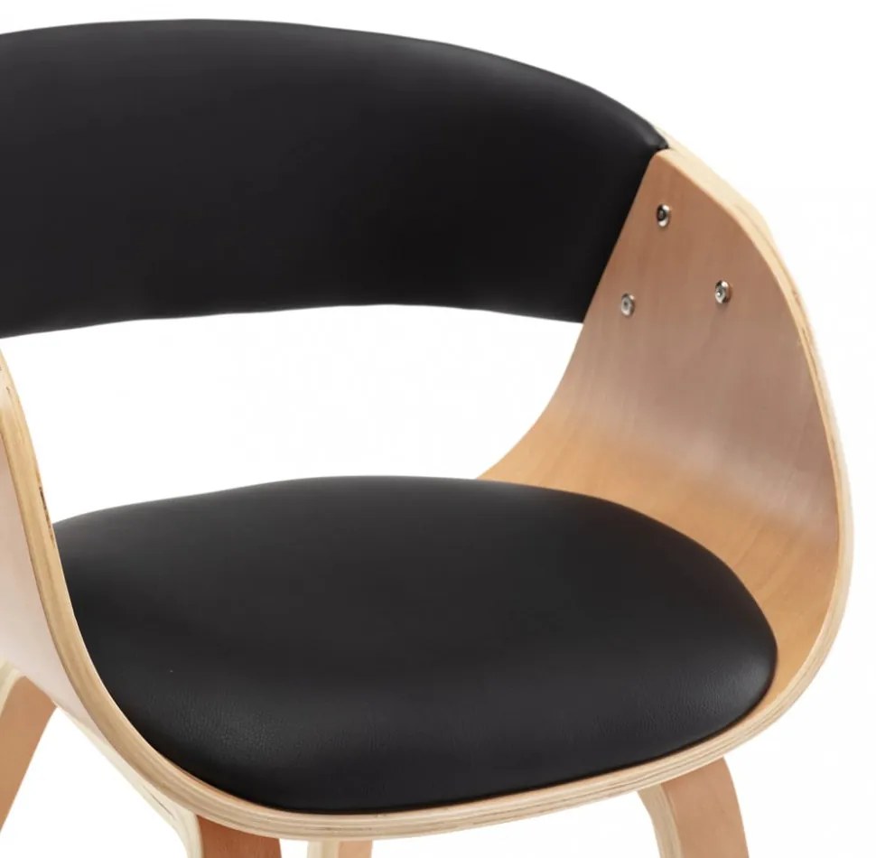 fekete hajlított fa és műbőr étkezőszék