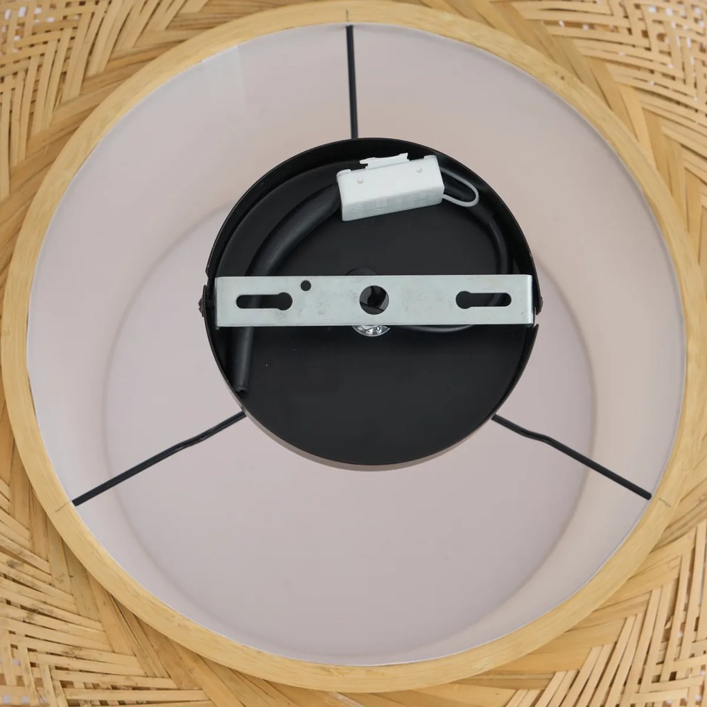 Okos mennyezeti lámpa bambuszból, fehér belsővel, WiFi A60-nal - Liva