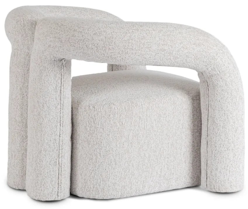 Designer Fotel Szürke Bouclé Kárpittal. BRAZIL