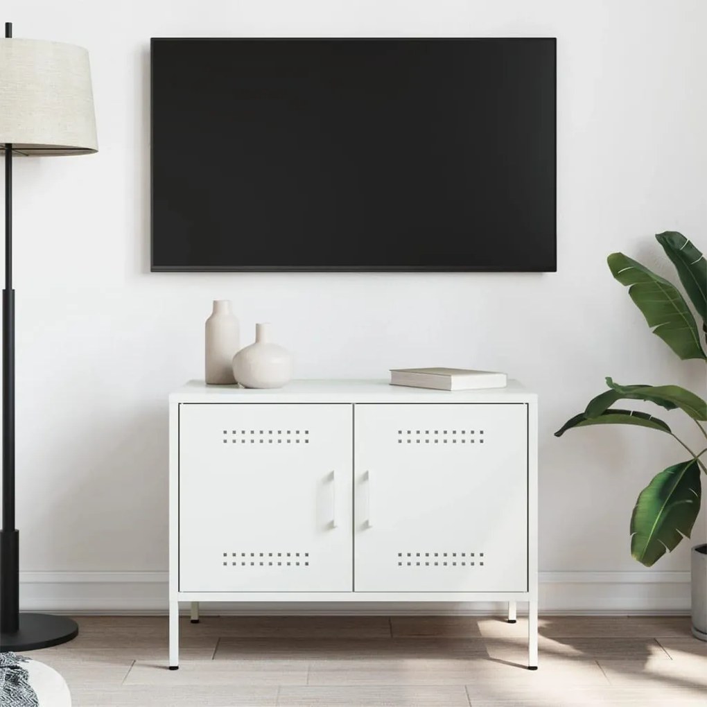 fehér acél TV-szekrény 68 x 39 x 50,5 cm