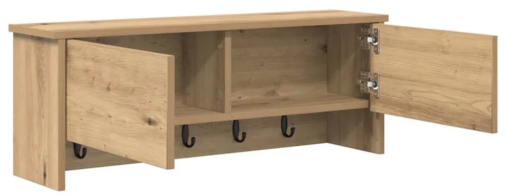 Fali Kabáthorog ajtóval kézműves tölgy 80 x 20 x 30 cm Faanyag