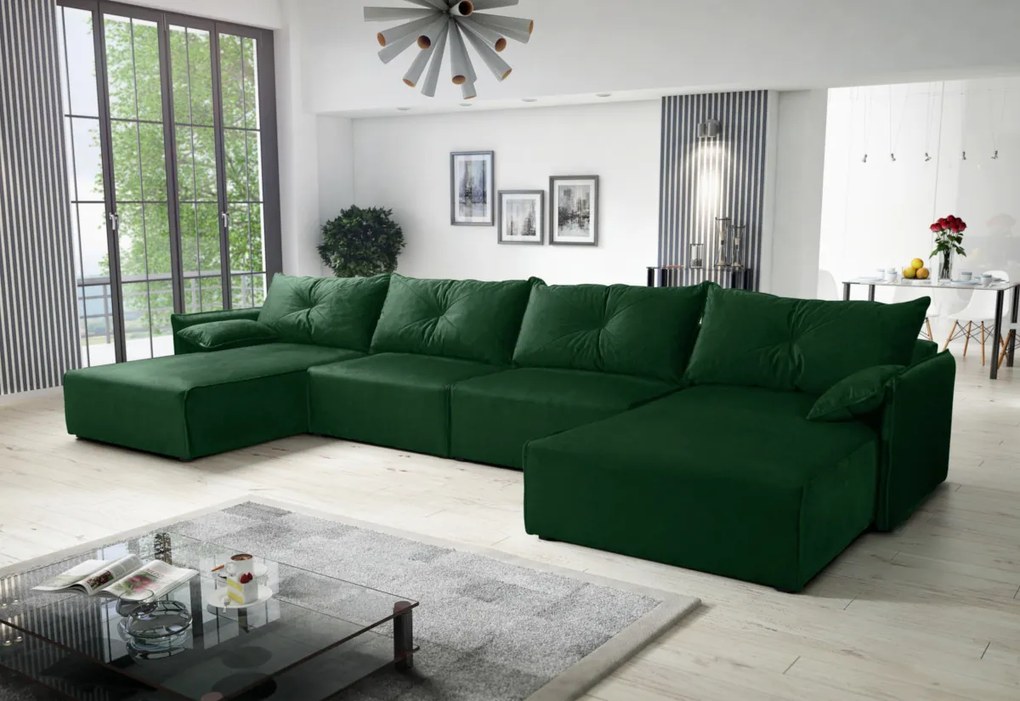 MENOM U alakú ülőgarnitúra, 420x85x179, royal 22