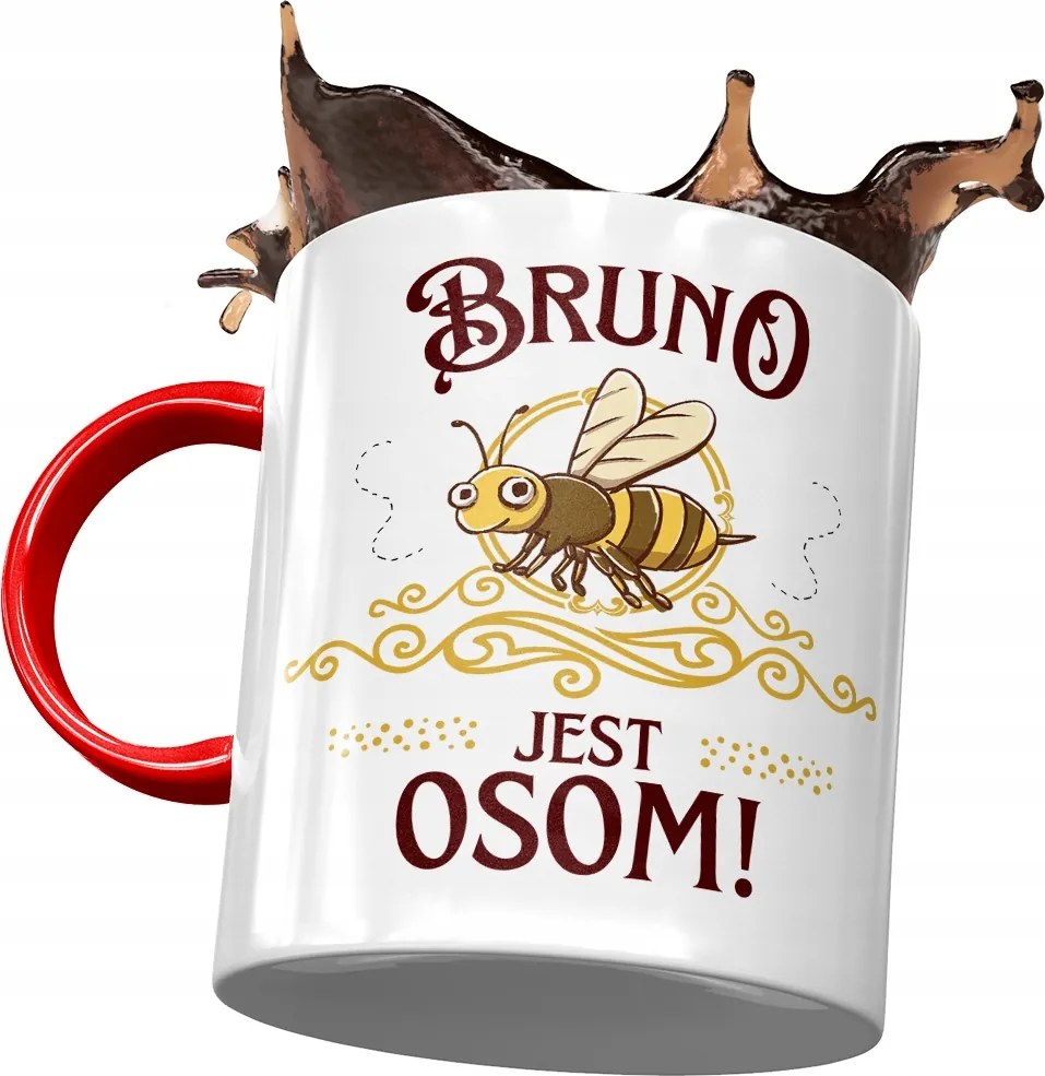 Piros Bögre Bruno Férj Kolléga Ajándék Nyomtatott Fotóval