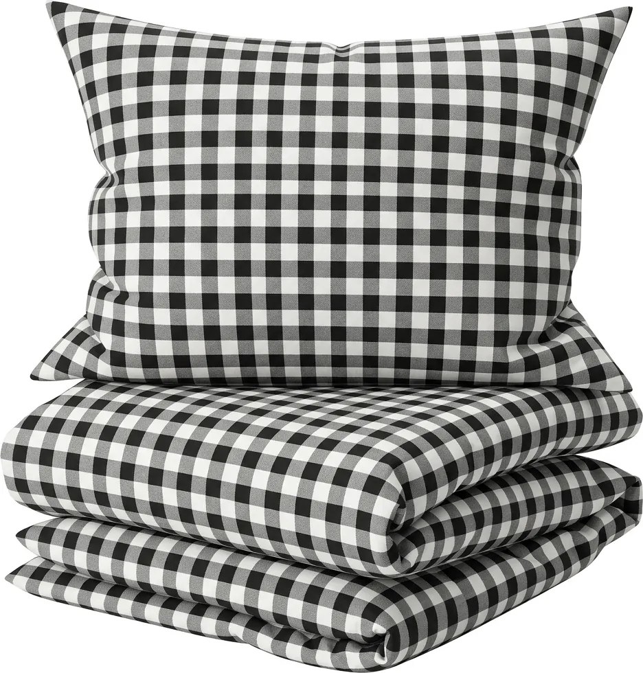 Pamut ágynemű NORDIC CHECK sötétszürke Ágyneműhuzat mérete: 70 x 90 cm | 140 x 200 cm
