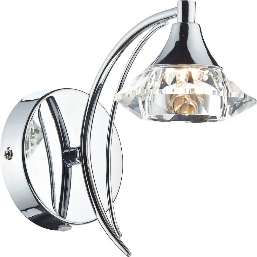 DAR LIGHTING LUT0750 LUTHER Kristály Fali Lámpa Csiszolt króm G9 IP20