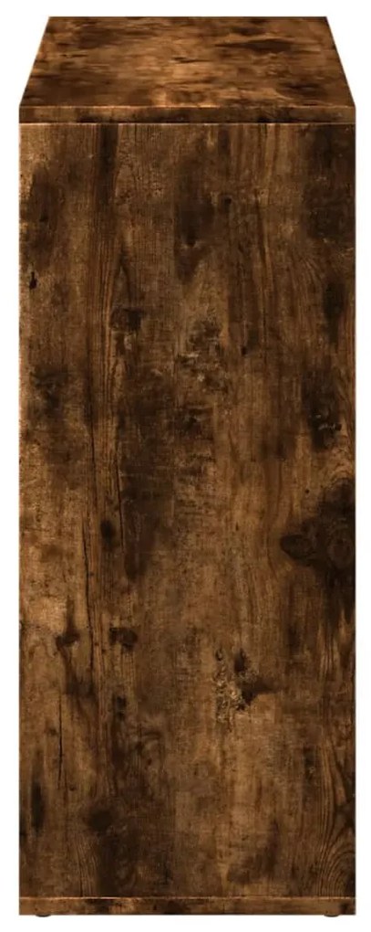 füstös tölgy szerelt fa elválasztó könyvespolc 69,5x29x69,5 cm
