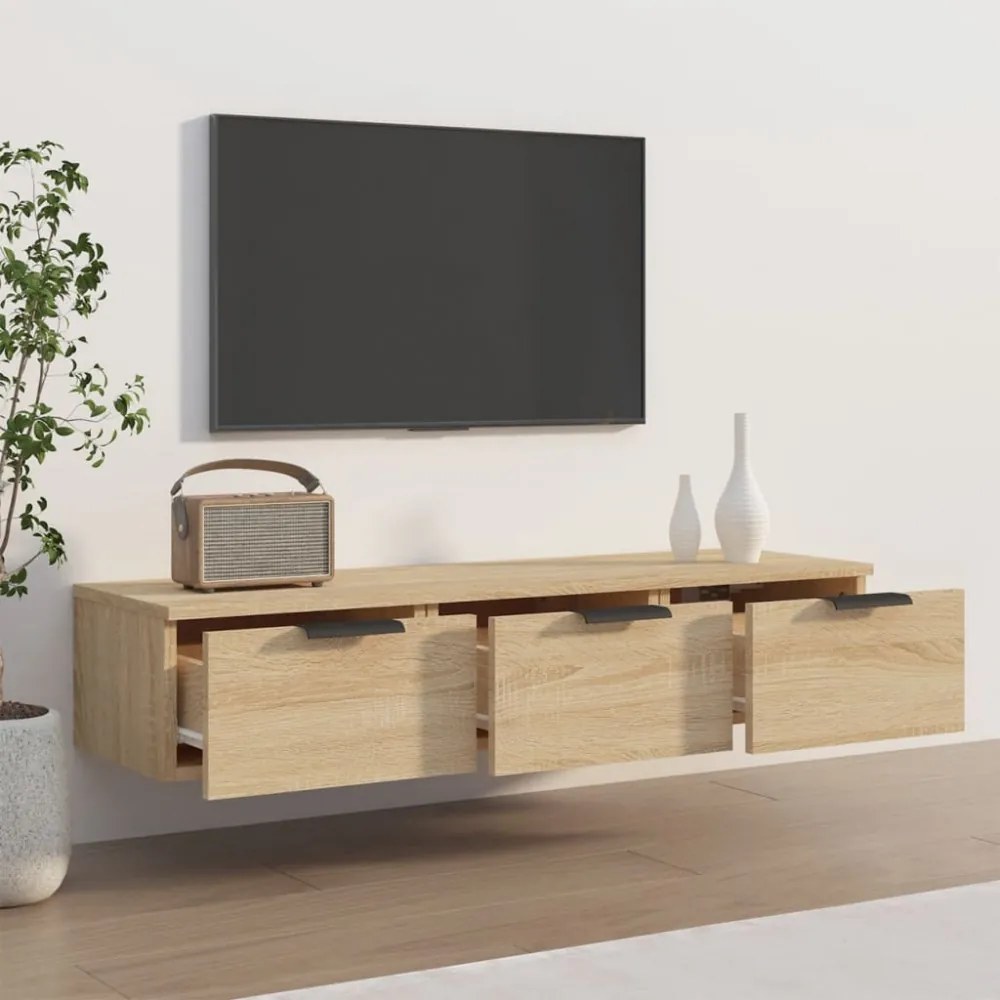 sonoma tölgy színű szerelt fa faliszekrény 102 x 30 x 20 cm