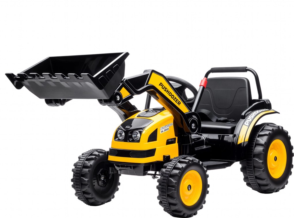 HOMCOM Akkumulátoros Gyerek Kotrógép 6V Két Motorral, Sebesség 1,5-2,5 km/h, Játék Régészeti Bulldózer 3-5 Éveseknek Hangokkal és Fényekkel, 132x62x65
