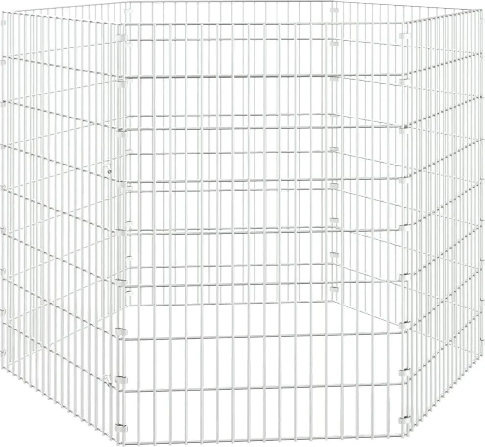 vidaXL 6 paneles horganyzott vas szabadon álló állatketrec 54 x 80 cm