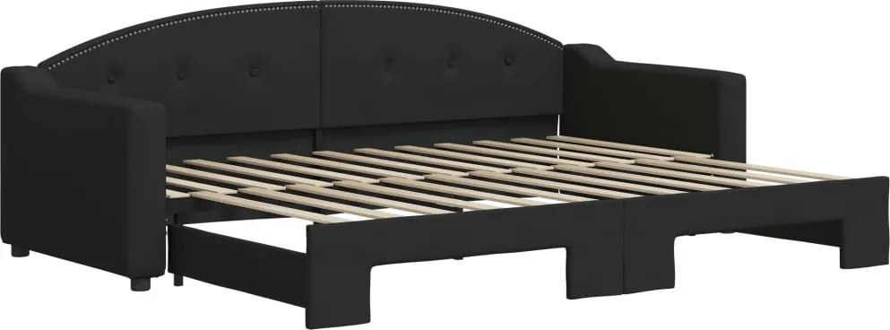 vidaXL fekete kihúzható szövet heverő 80 x 200 cm