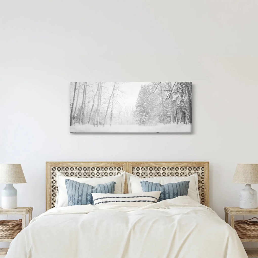 Kép - Fából készült móló télen (120x50 cm)