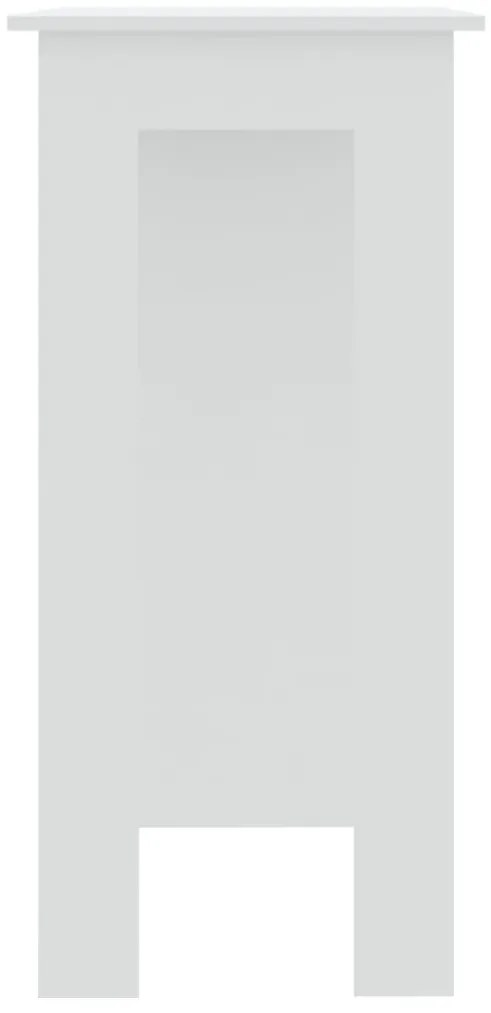 Fehér szerelt fa bárasztal polccal 102 x 50 x 103,5 cm