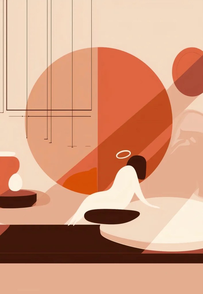 Poszter 68x98cm Nyugalom a geometrikus napsütésben