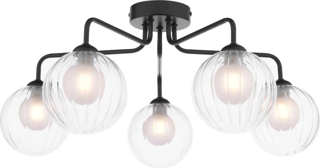 Dar Lighting modern mennyezeti lámpa feya matt fekete darfey0522-20