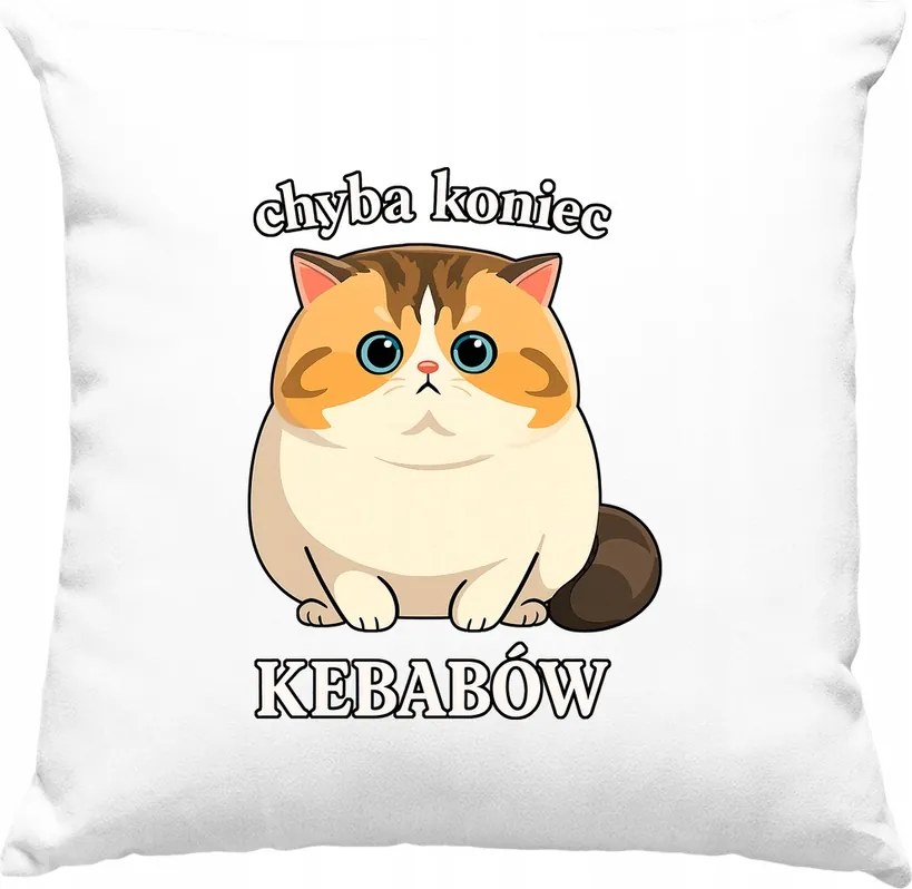 Kebab végű párna Cica fehér