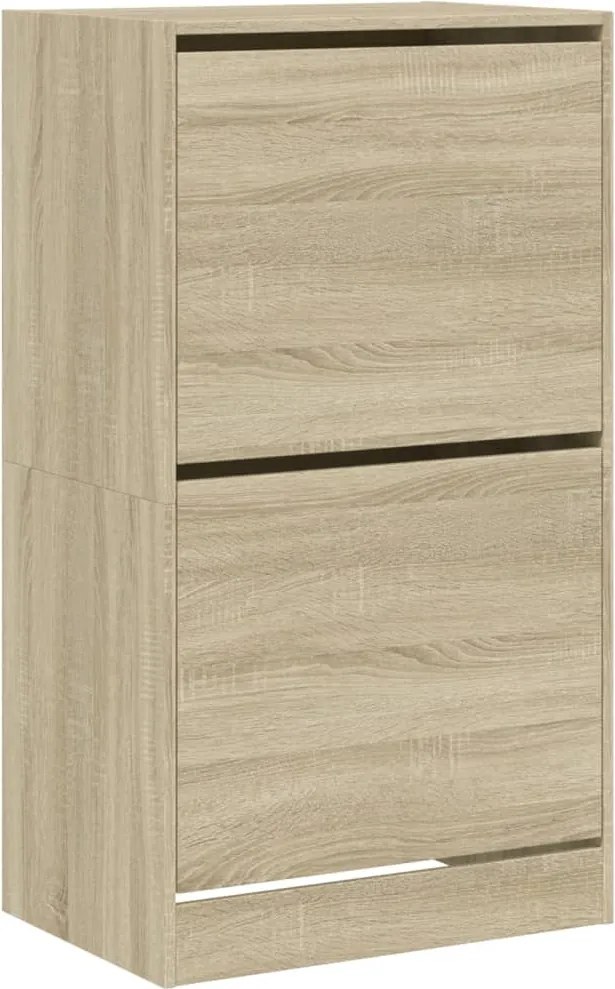 vidaXL sonoma tölgyszínű cipőszekrény 2 kihajtható fiókkal 60x42x108cm