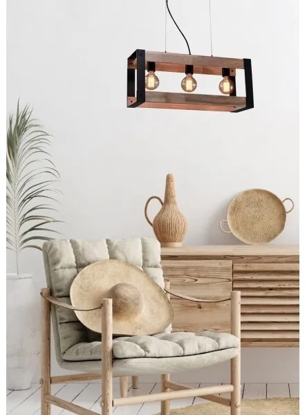 Csillár zsinóron VARNA 3xE27/40W/230V tölgy