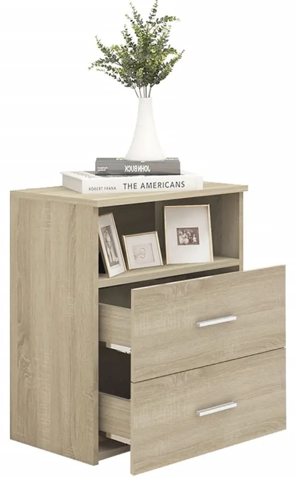 2 db sonoma tölgy színű éjjeliszekrény 50 x 32 x 60 cm