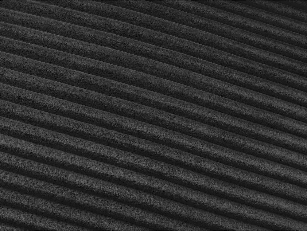 Fekete kordbársony kinyitható kanapé mindennapos alvásra 240 cm Hugo – Bobochic Paris