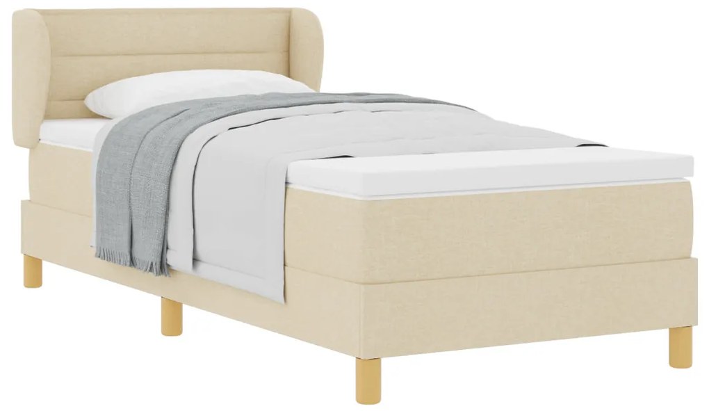Boxspring Ágy Matraccal - Krém - 80x200 cm - Szövet