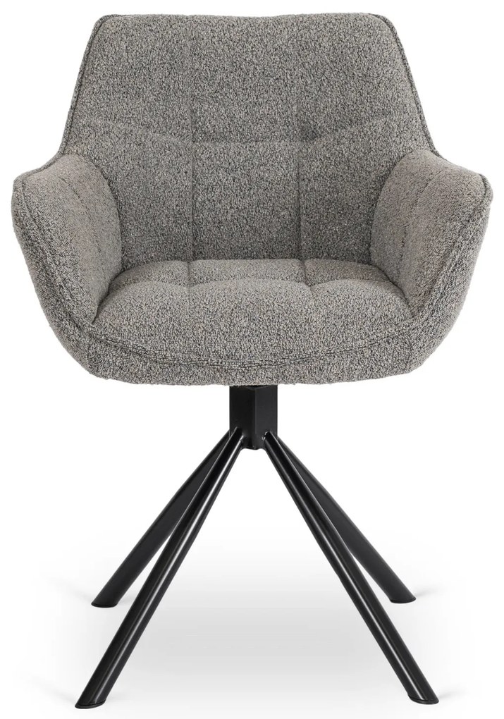 Krzesło Obrotowe PEONY Szare Boucle