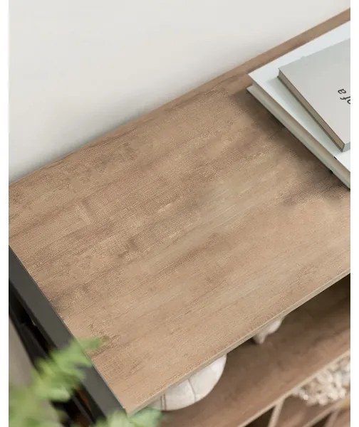 NAVARO könyvespolc barna/fekete