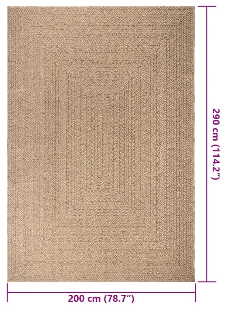 ZIZUR juta hatású beltéri és kültéri szőnyeg 200 x 290 cm