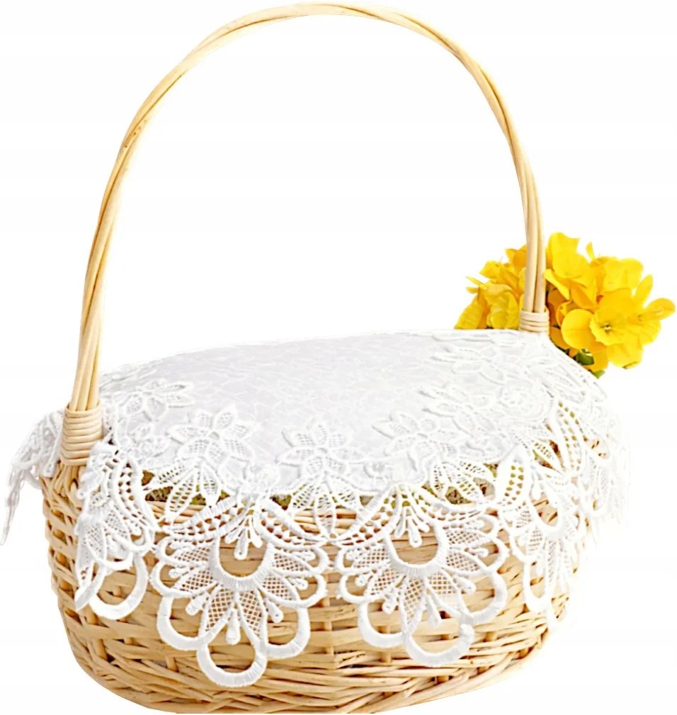Húsvéti Kosár szalvéta Fehér 40 cm, csipkés