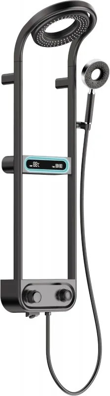 Mexen Peak fali zuhanykészlet esőztetővel és csapteleppel, LED kijelző, fekete - 78106-70