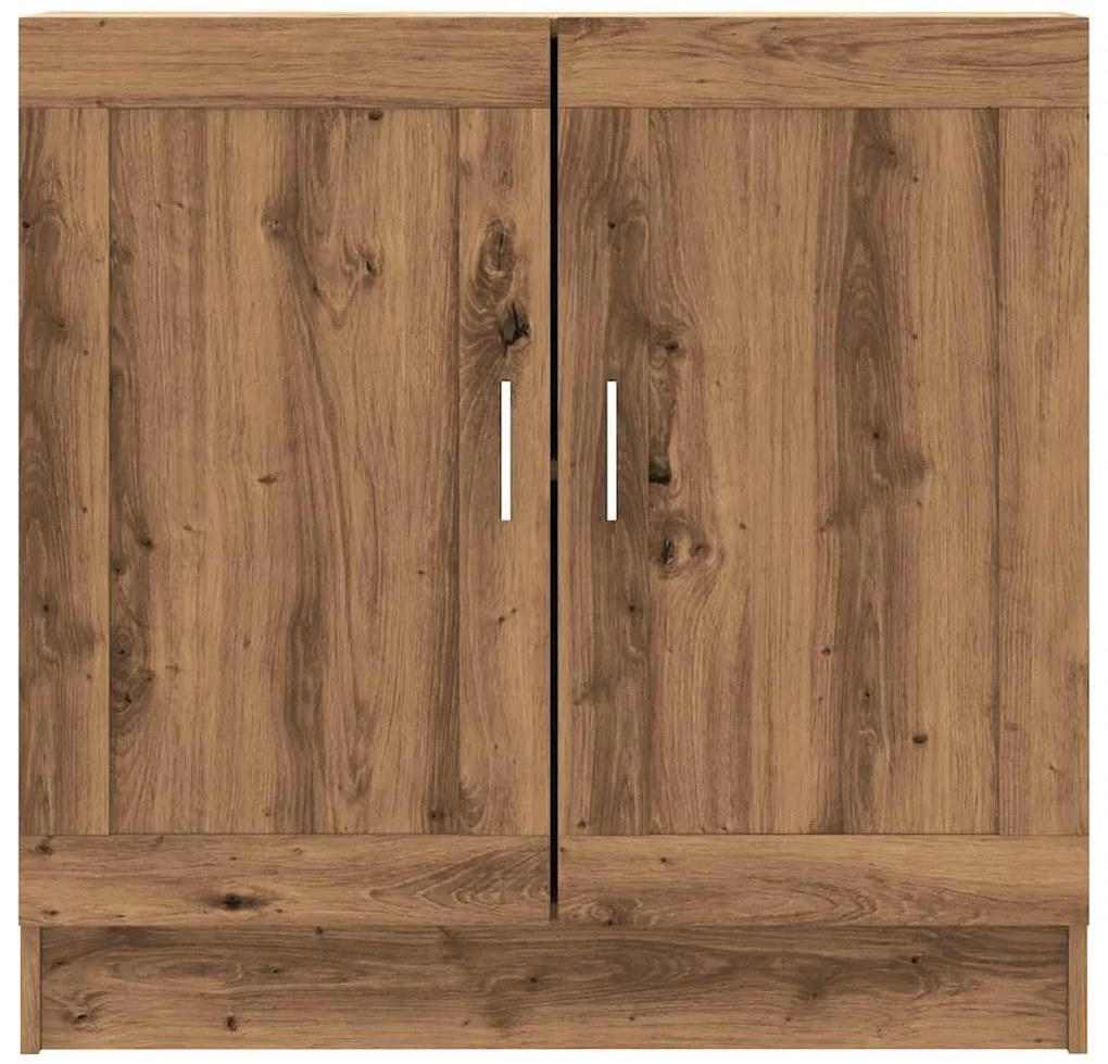 kézműves tölgy színű szerelt fa könyvszekrény 82,5x30,5x80 cm