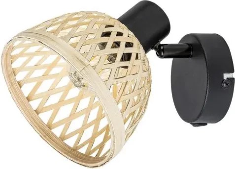 Rabalux rattan beltéri spotlámpa fali lámpa e14 ip20 rattan matt fekete