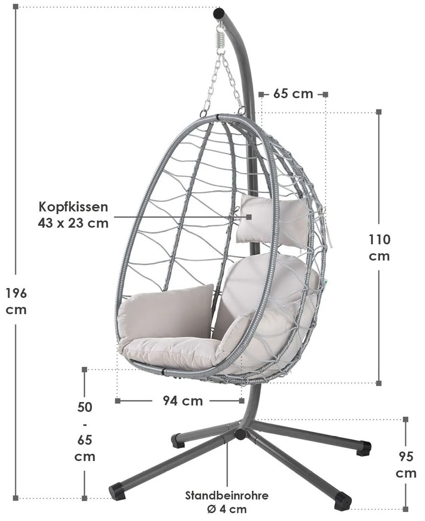 Juskys Rattan függőszék Aria